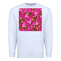 White Breast Cancer with Ribbon and Butterfly Premium Sweatshirt - texasbilliewilder