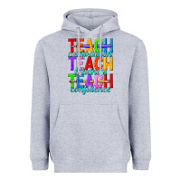Heather Grey teach compassion teach kindness teach confidence Heavyweight Hoodie - texasbilliewilder