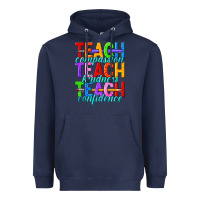 Navy teach compassion teach kindness teach confidence Heavyweight Hoodie - texasbilliewilder