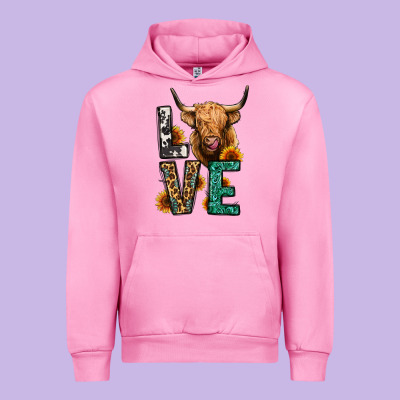 Love Long Haired Cow Urban Hoodie Designed By Jasminsmagicworld