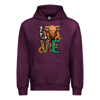 Mauve Wine love long haired cow Urban Hoodie - Jasminsmagicworld