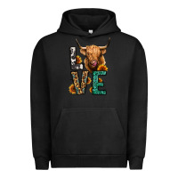 Pigment Black love long haired cow Urban Hoodie - Jasminsmagicworld