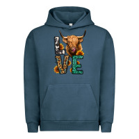 Pigment Midnight Navy love long haired cow Urban Hoodie - Jasminsmagicworld
