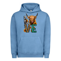 Pigment Pebble Blue love long haired cow Urban Hoodie - Jasminsmagicworld