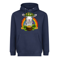 Navy st patricks day baby sheep shamrocks gold rainbow Heavyweight Hoodie - RanaPortraitStore