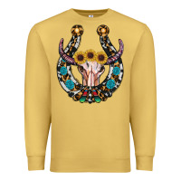 Antique Gold western horseshoe skull Premium Sweatshirt - RanaPortraitStore