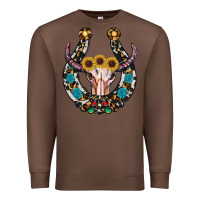 Chestnut western horseshoe skull Premium Sweatshirt - RanaPortraitStore