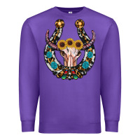 Purple western horseshoe skull Premium Sweatshirt - RanaPortraitStore