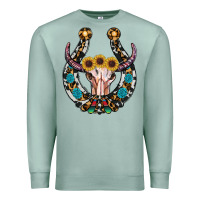 Seafoam western horseshoe skull Premium Sweatshirt - RanaPortraitStore