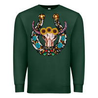 Sports Green western horseshoe skull Premium Sweatshirt - RanaPortraitStore