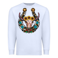 White western horseshoe skull Premium Sweatshirt - RanaPortraitStore