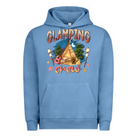 Pigment Pebble Blue glamping crew Urban Hoodie - NancyCooperArtShop