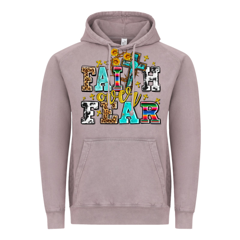 Faith Over Fear With Cross And Sunflowers Vintage Hoodie by AdoDesignShop | Teevron