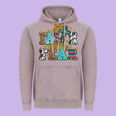 Faith Over Fear With Cross And Sunflowers Vintage Hoodie Designed By Adodesignshop