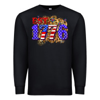 Black est. 1776 4th of july Premium Sweatshirt - Zillion Design Studio