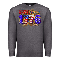 Charcoal Heather est. 1776 4th of july Premium Sweatshirt - Zillion Design Studio
