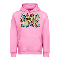 Fuchsia Pink god is my refugee and strength Urban Hoodie - NancyCooperArtShop