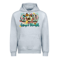 Heather Grey god is my refugee and strength Urban Hoodie - NancyCooperArtShop