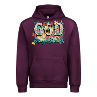 Mauve Wine god is my refugee and strength Urban Hoodie - NancyCooperArtShop