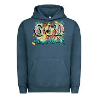 Pigment Midnight Navy god is my refugee and strength Urban Hoodie - NancyCooperArtShop