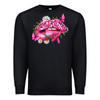 Black Breast Cancer with Ribbon Pink Lips Premium Sweatshirt - texasbilliewilder