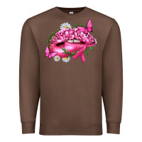Chestnut Breast Cancer with Ribbon Pink Lips Premium Sweatshirt - texasbilliewilder