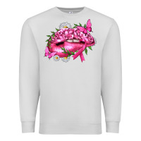 Dove Grey Breast Cancer with Ribbon Pink Lips Premium Sweatshirt - texasbilliewilder