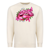 Sandshell Breast Cancer with Ribbon Pink Lips Premium Sweatshirt - texasbilliewilder