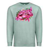 Seafoam Breast Cancer with Ribbon Pink Lips Premium Sweatshirt - texasbilliewilder
