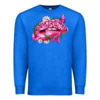 True Royal Breast Cancer with Ribbon Pink Lips Premium Sweatshirt - texasbilliewilder