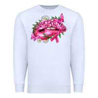 White Breast Cancer with Ribbon Pink Lips Premium Sweatshirt - texasbilliewilder