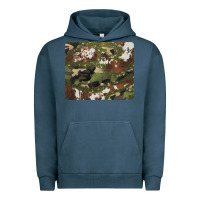 Pigment Midnight Navy black and brown cowhide camouflage Urban Hoodie - BarkalooDesign