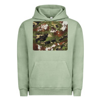 Pigment Oil Green black and brown cowhide camouflage Urban Hoodie - BarkalooDesign