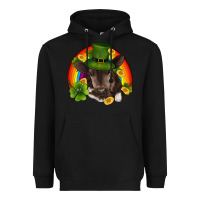 Black st patricks day baby cow shamrock rainbow gold Heavyweight Hoodie - RanaPortraitStore