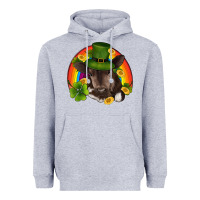 Heather Grey st patricks day baby cow shamrock rainbow gold Heavyweight Hoodie - RanaPortraitStore