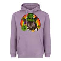 Lavender st patricks day baby cow shamrock rainbow gold Heavyweight Hoodie - RanaPortraitStore