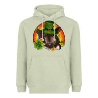 Matcha st patricks day baby cow shamrock rainbow gold Heavyweight Hoodie - RanaPortraitStore