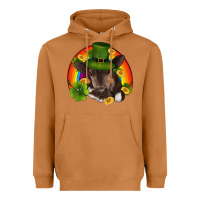 Meerkat st patricks day baby cow shamrock rainbow gold Heavyweight Hoodie - RanaPortraitStore