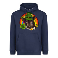 Navy st patricks day baby cow shamrock rainbow gold Heavyweight Hoodie - RanaPortraitStore