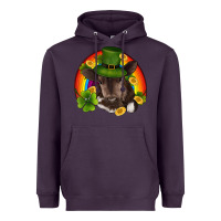 Plum st patricks day baby cow shamrock rainbow gold Heavyweight Hoodie - RanaPortraitStore