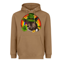Toasted Coconut st patricks day baby cow shamrock rainbow gold Heavyweight Hoodie - RanaPortraitStore