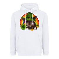 White st patricks day baby cow shamrock rainbow gold Heavyweight Hoodie - RanaPortraitStore
