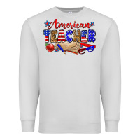 Dove Grey American teacher Premium Sweatshirt - Zillion Design Studio