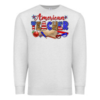 Oatmeal Heather American teacher Premium Sweatshirt - Zillion Design Studio
