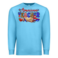 Ocean Blue American teacher Premium Sweatshirt - Zillion Design Studio