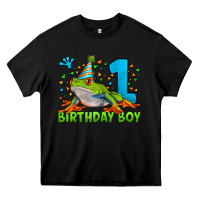 Black birthday boy frog age 1 Heavy Core Tee - LillyAllenDesigns