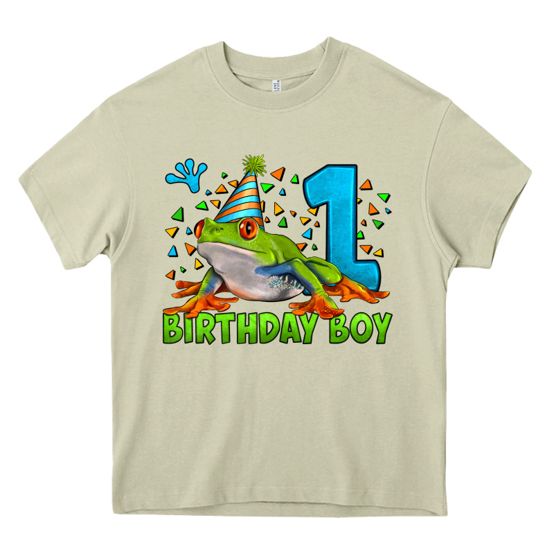 Birthday Boy Frog Age 1 Heavy Core Tee by LillyAllenDesigns | Teevron