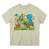 Mossy birthday boy frog age 1 Heavy Core Tee - LillyAllenDesigns