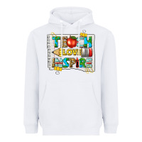 White teach love inspire Heavyweight Hoodie - texasbilliewilder