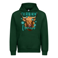 Forest Green i'm freakin freezin long haired cow Urban Hoodie - Jasminsmagicworld